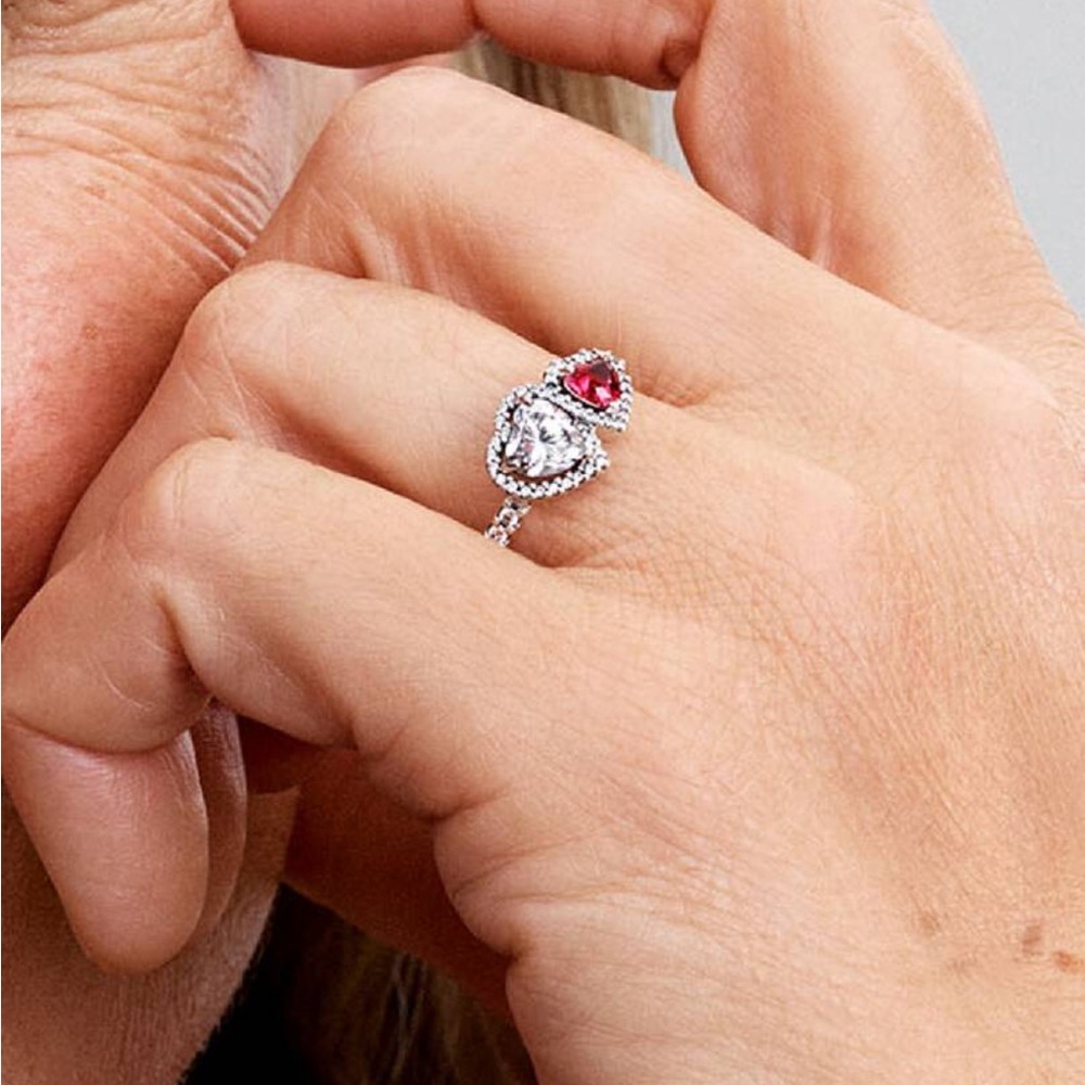 Halo Heart Ring Sterling Silver Size 9 perfect for Valentines - Picture 11 of 11